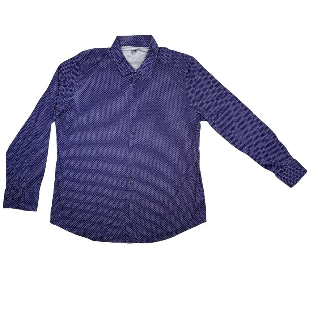 Raffi Men's XXL Aqua Cotton Short Sleeve Polo Shirt - Navy Blue